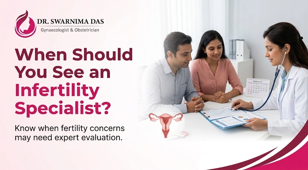 Couple discussing fertility evaluation with a gynecologist in Bhubaneswar